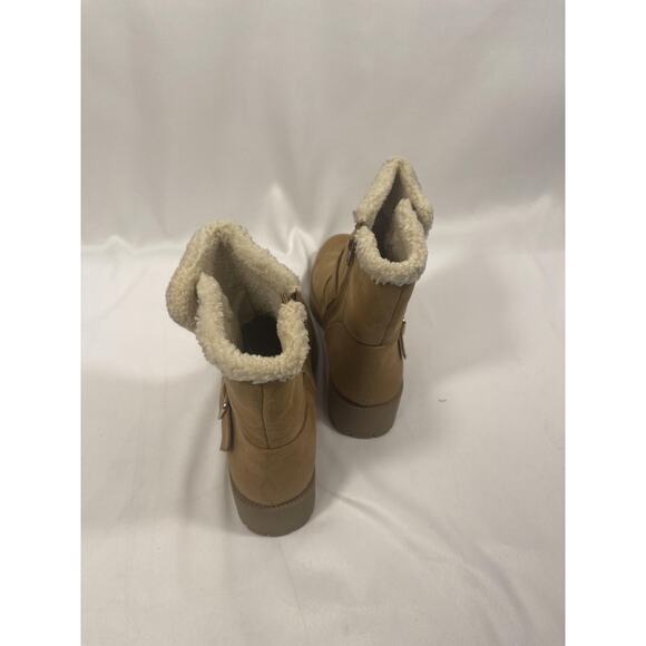 Style & Co Fleurrrf Boots Women's SZ 7.5 M Brown Faux Suede Sherpa Lined Winter - Picture 4 of 6